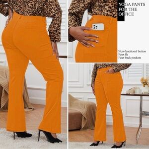 Vibrant Orange Boot Cut Women's Pants 6273